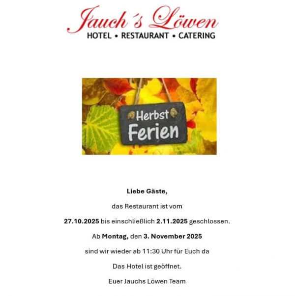 Jauch Herbstferien 2025